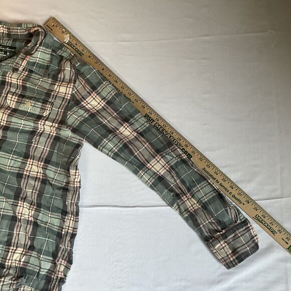 Eddie Bauer Seattle Button Front Long Sleeve Flannel Shirt Green Plaid Men’s XL - Picture 6 of 7